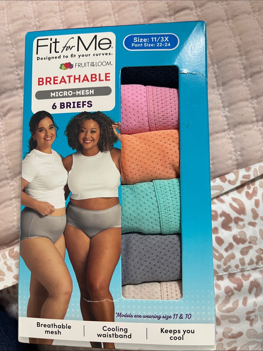 Fruit of the Loom Briefs 6-Pack - Black, Pink, Orange, Teal, Gray, Cream